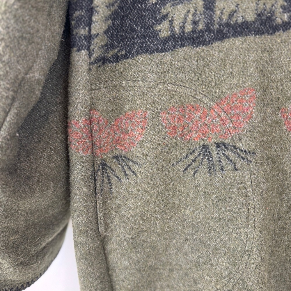 VTG! Wooded River Clothing Company L Wool Blend Western Moose Print Jacket USA - Picture 11 of 16
